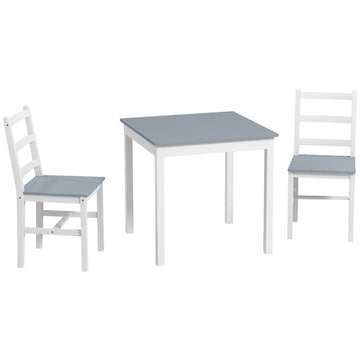 3-delige eethoek voor 2 personen | Kleur: Grijs + wit | Afmetingen: 75x75x73 cm