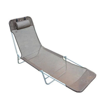 Opvouwbare ligstoel - Verstelbare zonnebedstoel | Kleur: Bruin | Afmetingen: 56x182x24.5 cm