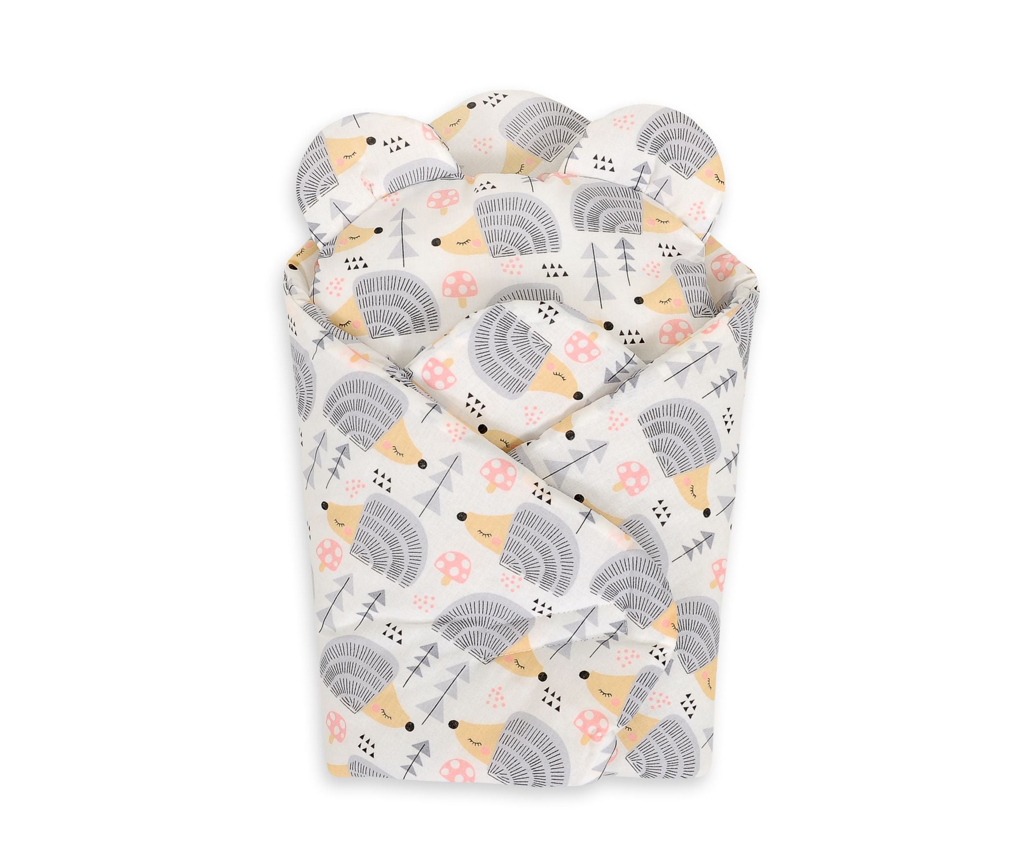 Docklindning, leksak, allergivänlig och handgjord bomull - med kudde och igelkottöron