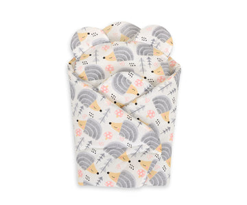 Docklindning, leksak, allergivänlig och handgjord bomull - med kudde och igelkottöron