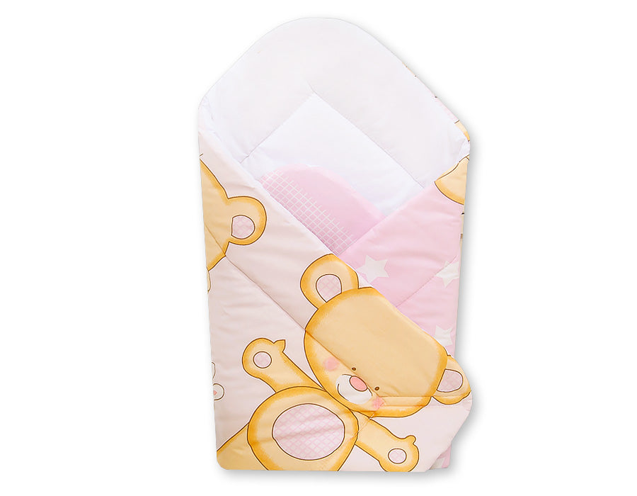 Babynest - baby cocon - ademend & anti-allergisch katoen, comfortabel, Teddy Bear Roze