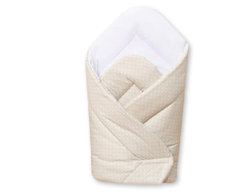 Babynest - baby cocon - ademend & hypoallergeen katoen - witte stippen op beige
