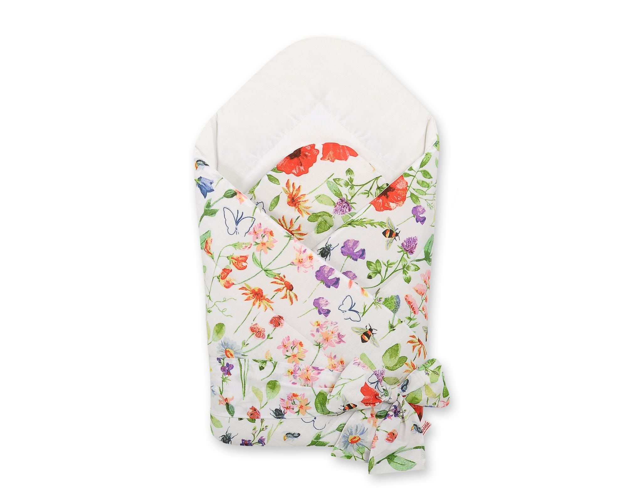 Dubbelzijdig baby nest, inbakerdoek, met strik - ergonomisch & warm – 100% katoen, hypoallergeen