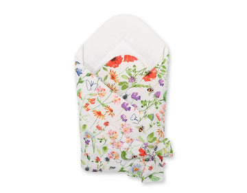 Dubbelzijdig baby nest, inbakerdoek, met strik - ergonomisch & warm – 100% katoen, hypoallergeen