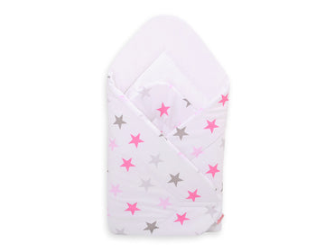 Baby nest, babynestje, extra comfort en geborgenheid voor pasgeborenen – grijs-roze sterrenprint