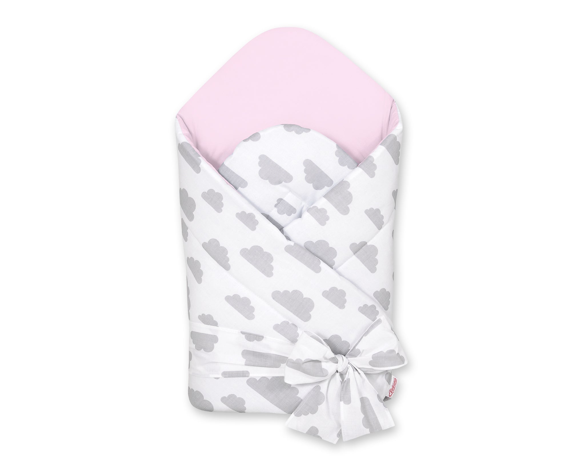 Baby nest 2in1 – babynestje – verstevigd, ademend en antiallergisch, 100% katoen, grijs/roze
