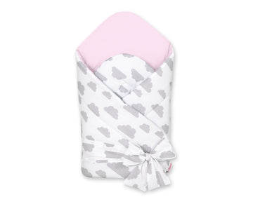 Baby nest 2in1 – babynestje – verstevigd, ademend en antiallergisch, 100% katoen, grijs/roze