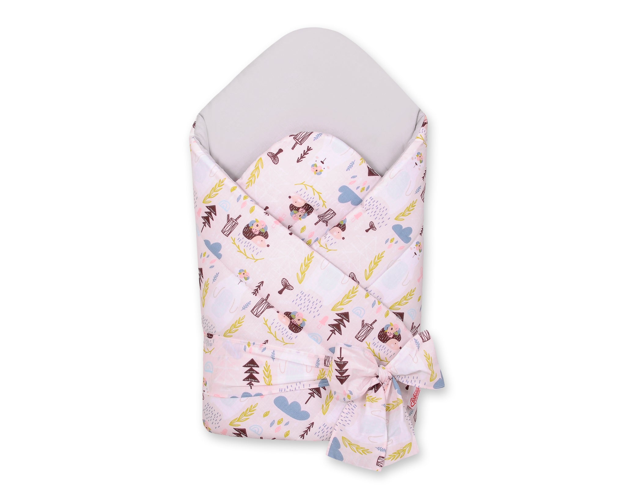 Baby nest, babynestje, versterkte randen voor extra veiligheid - Roze Egelprint