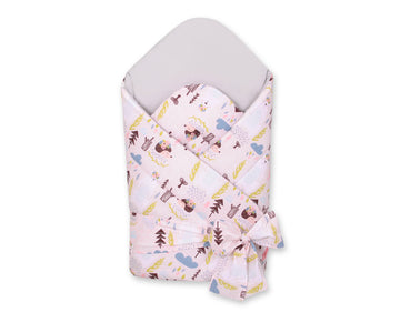 Baby nest, babynestje, versterkte randen voor extra veiligheid - Roze Egelprint