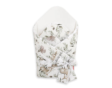 Baby nest, babynestje, uitneembare versteviging voor comfort – 100% katoen, Woodland Olive
