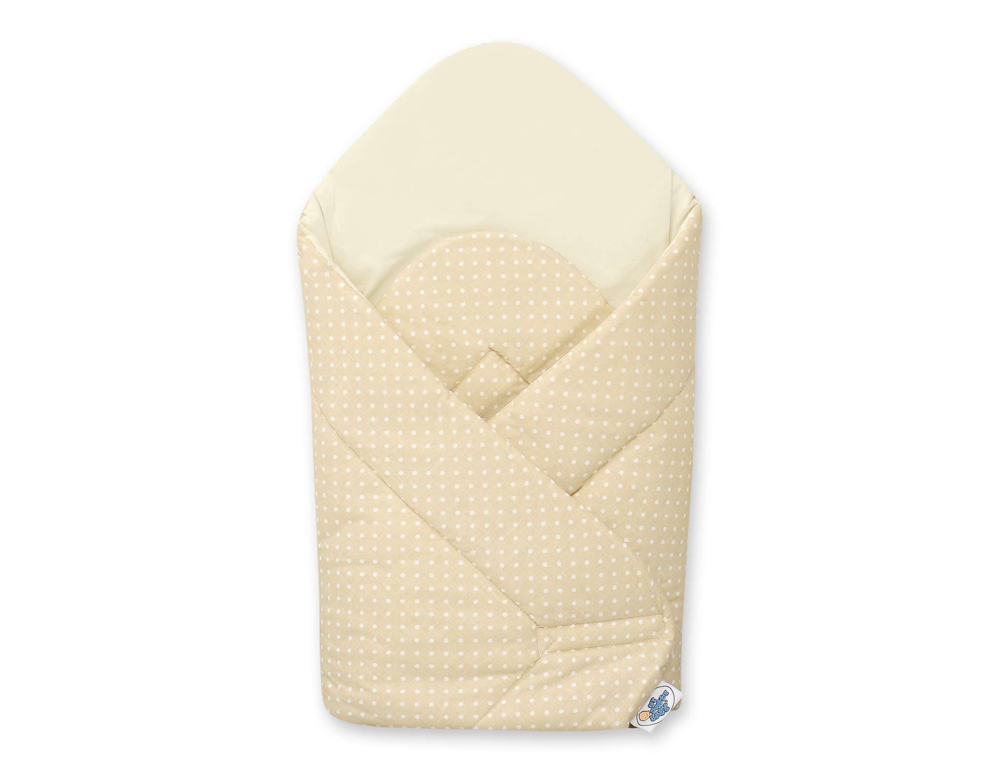 Baby nest, babynestje, extra verstevigd en ademend – Beer met strik crème, 100% katoen