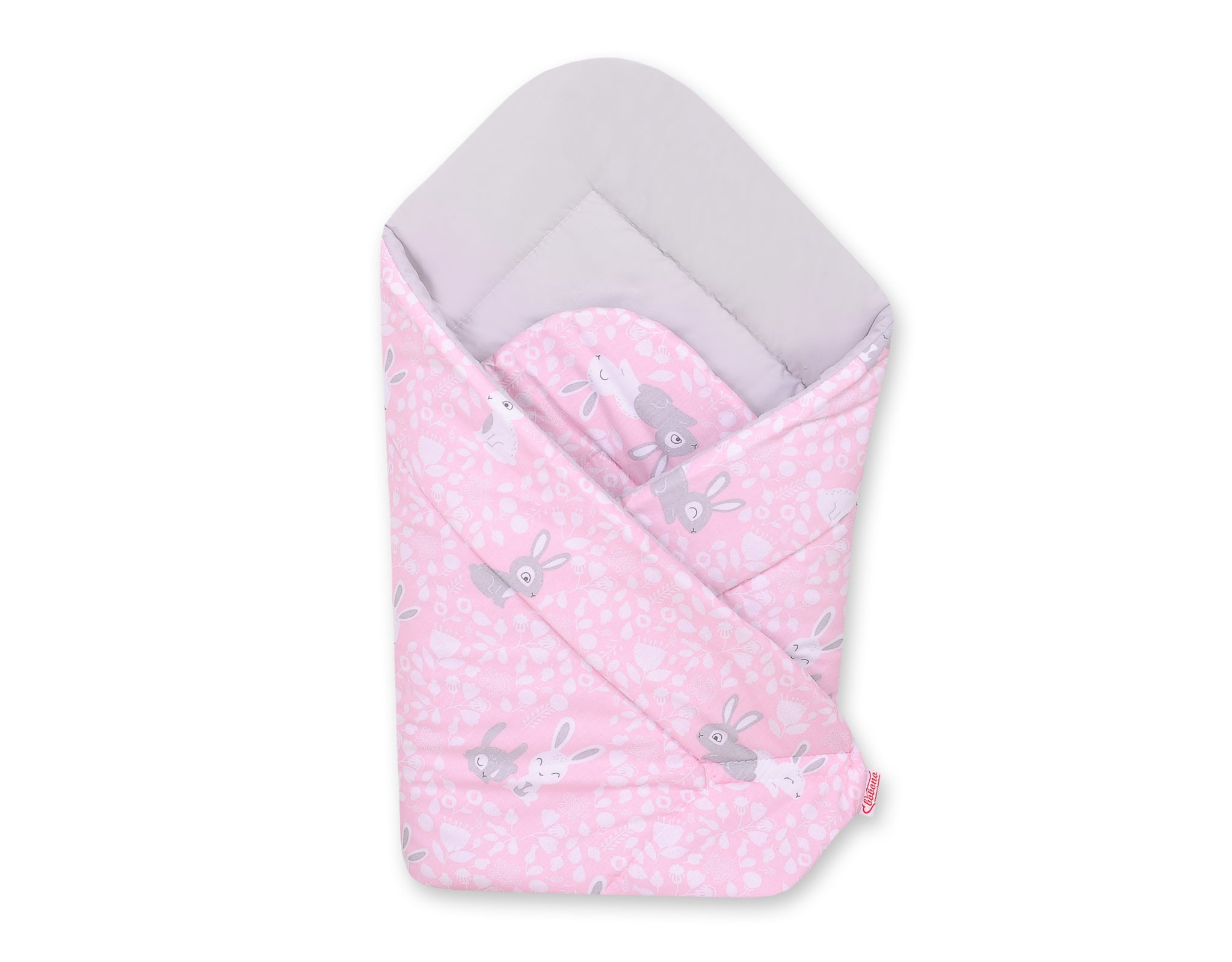 Baby nestje - babyligkussen - extra comfort & veiligheid, 100% katoen, ademend, roze konijnen