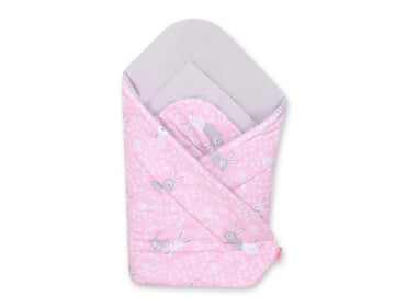 Baby nestje - babyligkussen - extra comfort & veiligheid, 100% katoen, ademend, roze konijnen