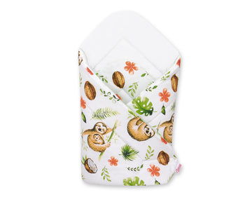 Baby nest - babynestje - ademend & zacht katoen, veilig voor pasgeborenen, luiaards beige/wit