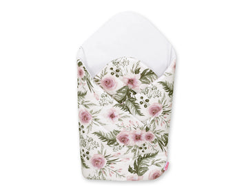 Baby nestje - wieg cocon - extra verstevigd & ademend - pioenroos roze/wit - 100% katoen