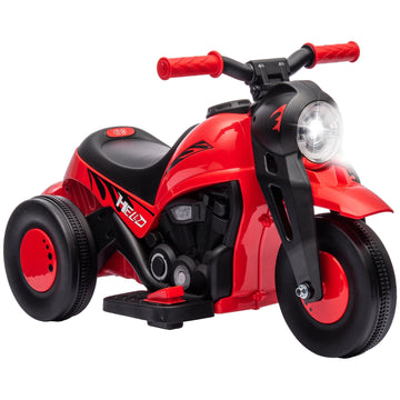 Elektrische kindermotor 6V met muziek en bellenblaas | Kleur: Rood | Afmetingen: 36x80x43.5 cm