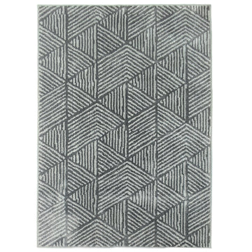 Wasbaar vloerkleed woonkamer - Modern tapijt | Kleur: Grijs | Afmetingen: 80x150x1.5 cm