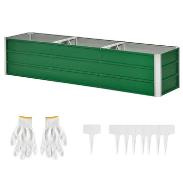 Verhoogde plantenbak - Stalen moestuinbak | Kleur: Groen | Afmetingen: 183x47x40 cm