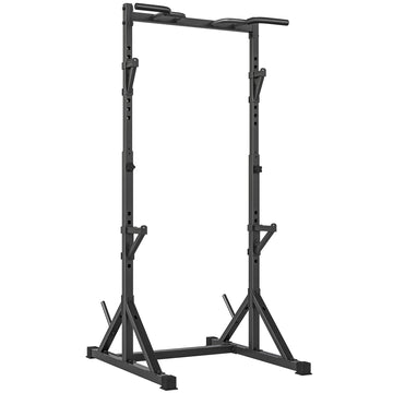 Power Tower Dip Station met Halterrekken | Kleur: Zwart | Afmetingen: 100x122x217 cm