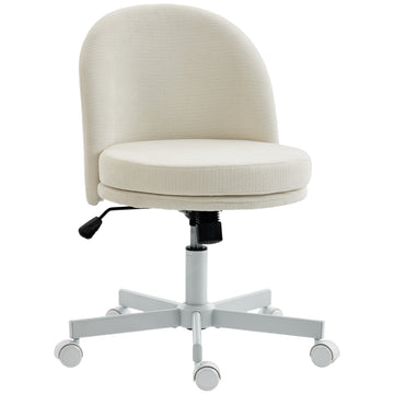 Bureaustoel met chenille-optiek en wipfunctie | Kleur: Cremeweiß | Afmetingen: 57x58x73-83 cm
