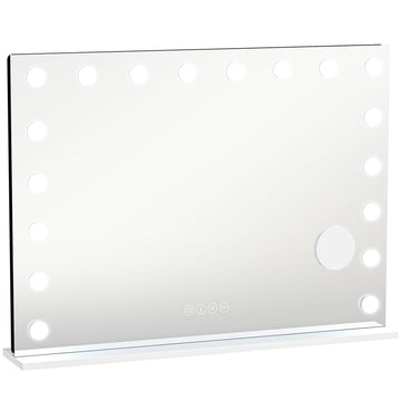 Hollywood schminkspiegel met 18 LED-lampen, RGB en Bluetooth | Kleur: Wit | Afmetingen: 80x14x60 cm