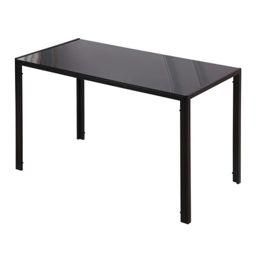 Eettafel voor 4 personen - Moderne glazen tafel | Kleur: Zwart | Afmetingen: 120x60x75 cm