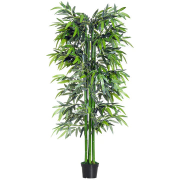 Kunstmatige bamboeboom 180 cm - Kunstplant | Kleur: Groen, zwart | Afmetingen: 20x20x180 cm
