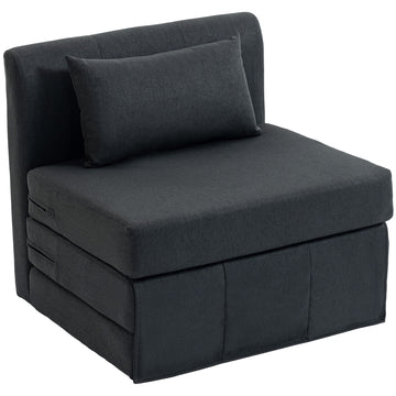 2-in-1 slaapstoel - Klapbaar sofa-bed | Kleur: Donkergrijs | Afmetingen: 75x80x74 cm