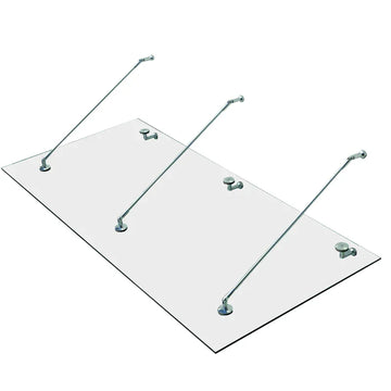 Glazen deurluifel met veiligheidsglas en RVS-beugels