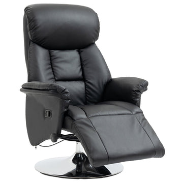 Relaxfauteuil met voetensteun en ligfunctie | Kleur: Zwart | Afmetingen: 80x78x109 cm