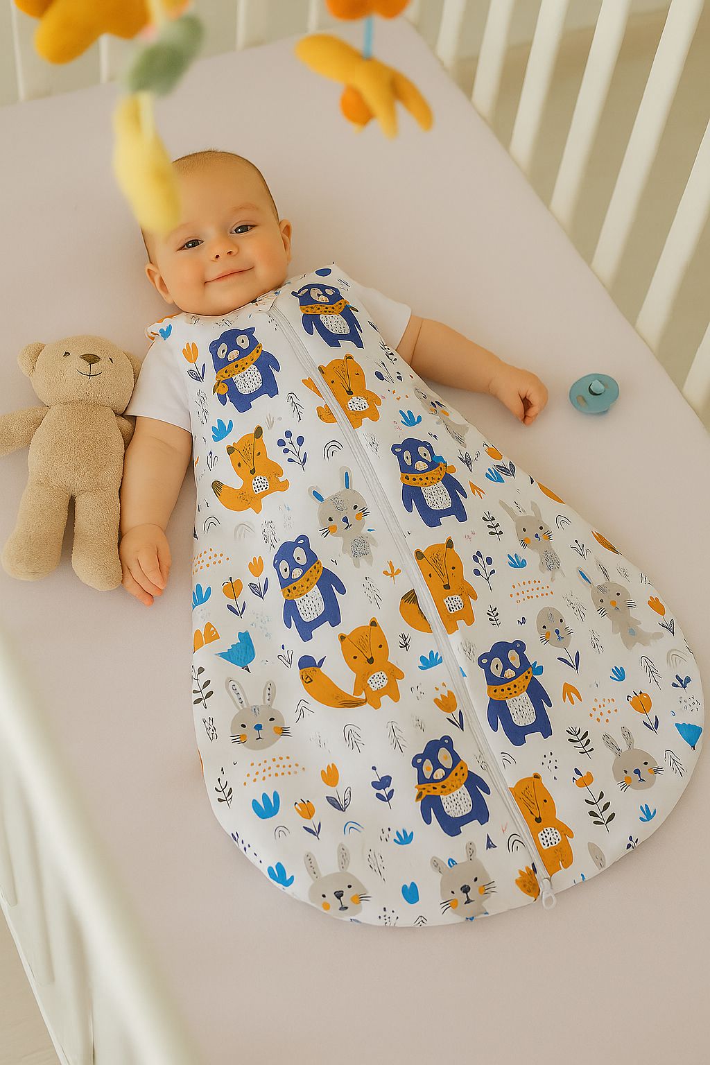 Babyslaapzak katoen - zomerslaapzak - ademend & zacht voor gevoelige babyhuid 0-6 maanden