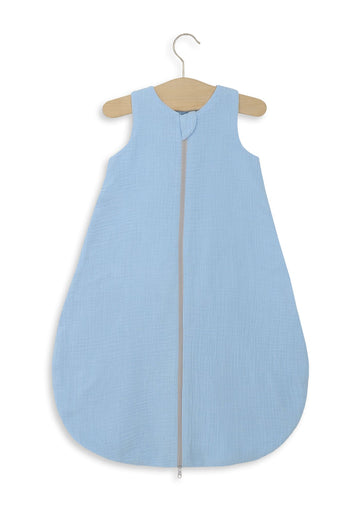 Baby slaapzak, mousseline, ademend & lichtgewicht - 6-12 maanden - zomer TOG 1.0 - blauw