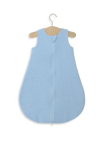 Babyslaapzak muslin – slaapzak – ademend katoen voor zomer – 0-6 maanden – blauw – TOG 1.0