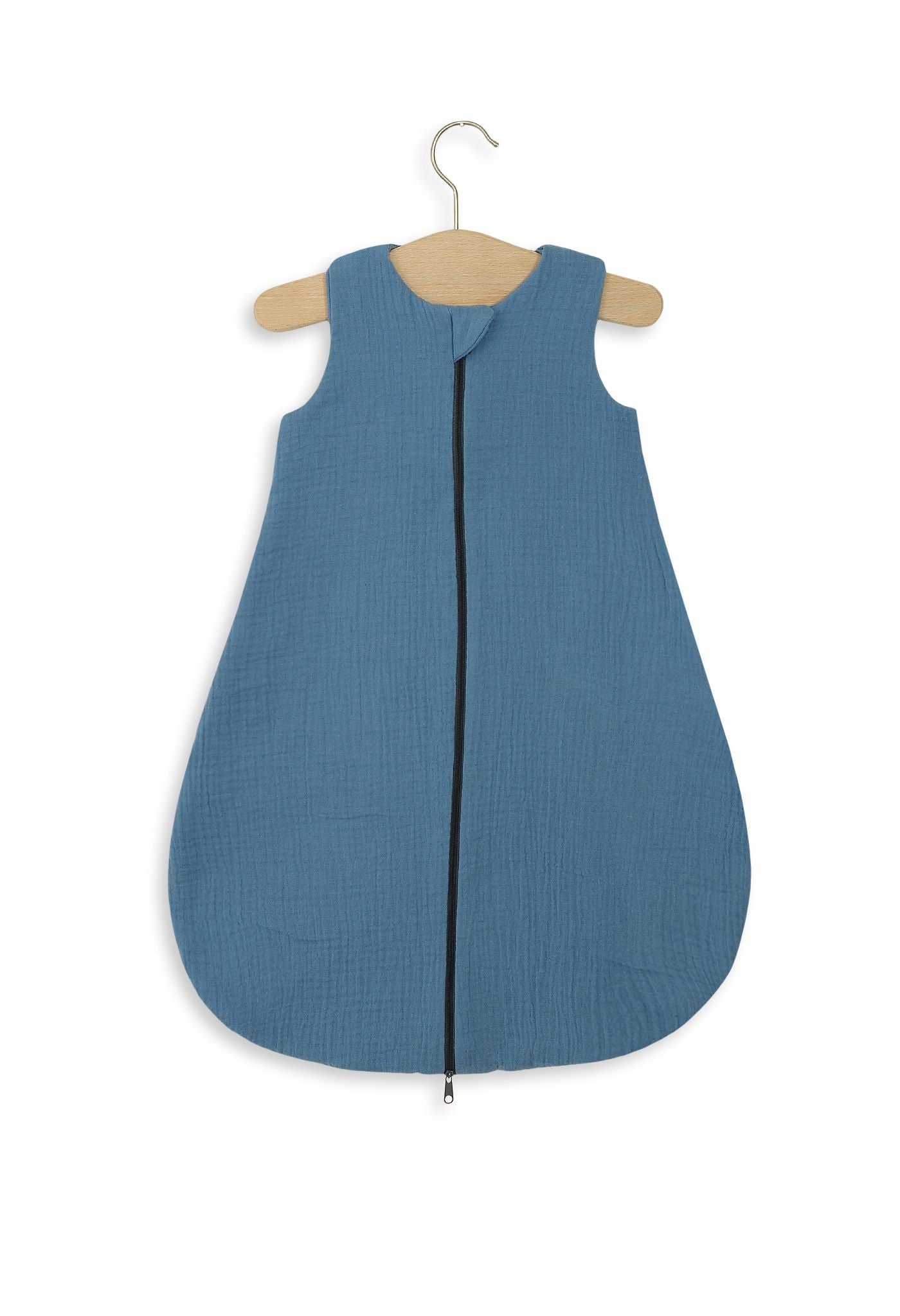 Muslin babysovpåse 0-6 månader - sommarsovpåse - andningsbar och mjuk bomull, TOG 1.0, pastellblå