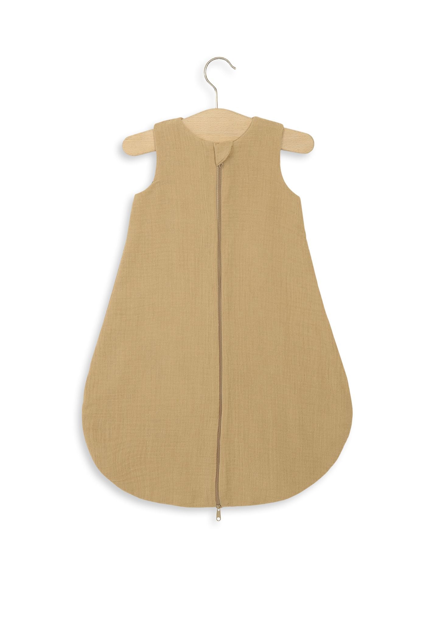 Muslin babysovpåse – sommarsovpåse – andningsbar och mjuk bomull – 0-6 månader – kamel – TOG 1.0