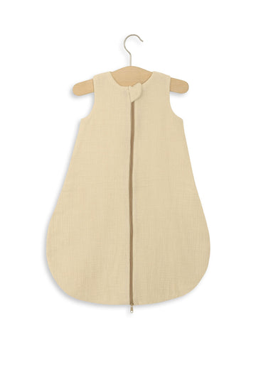Muslin babysovpåse - sommarsovpåse - andningsbar och lätt bomull, 0-6 månader, krämfärgad