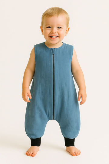 Muslin sovsäck med ben XL - sovsäck för småbarn - andningsbar bomull, rörelsefrihet, sommar