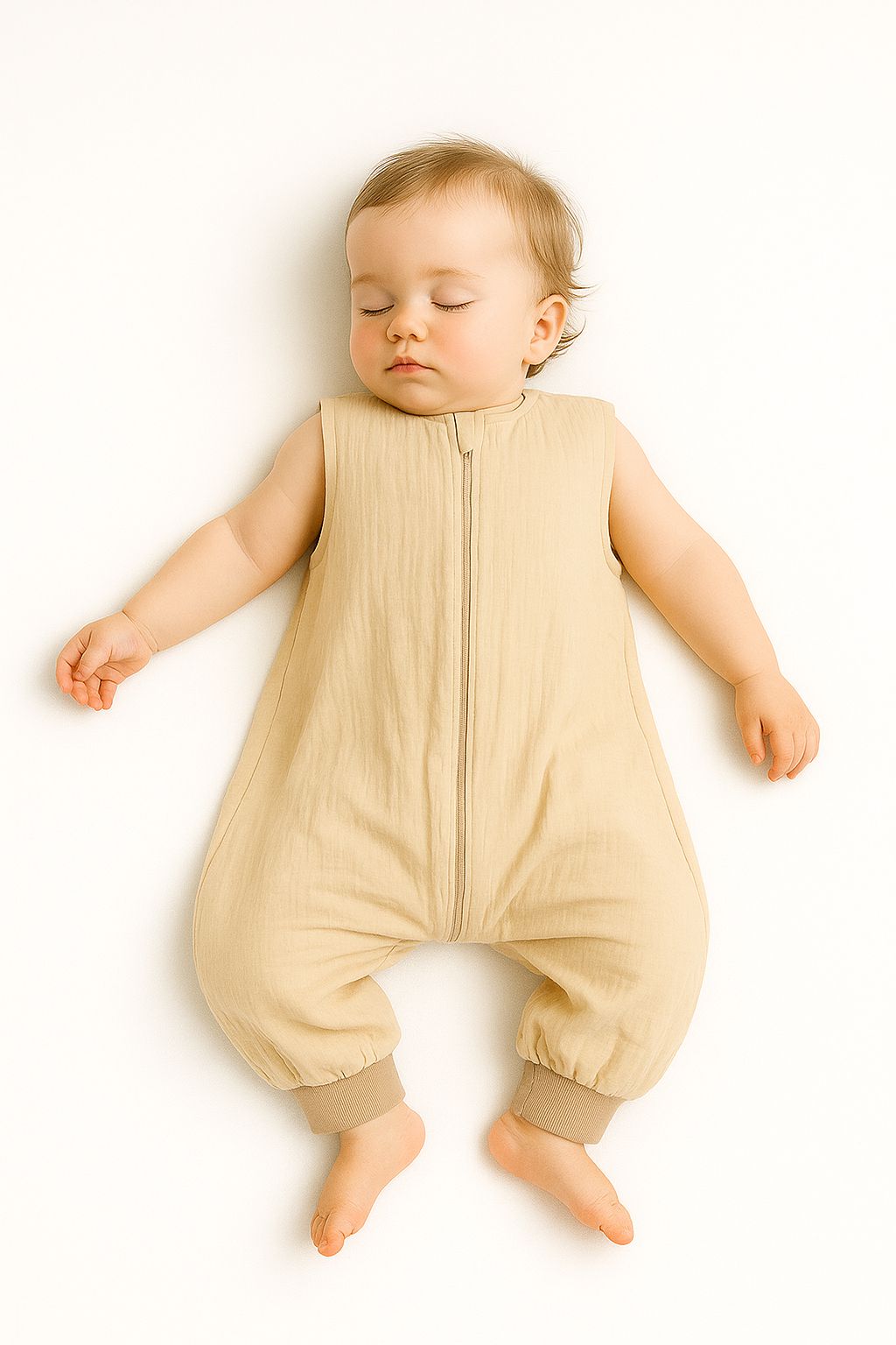 Muslin babysovsäck med ben - sommarsovsäck - andningsbar och bekväm för 9-24 månader