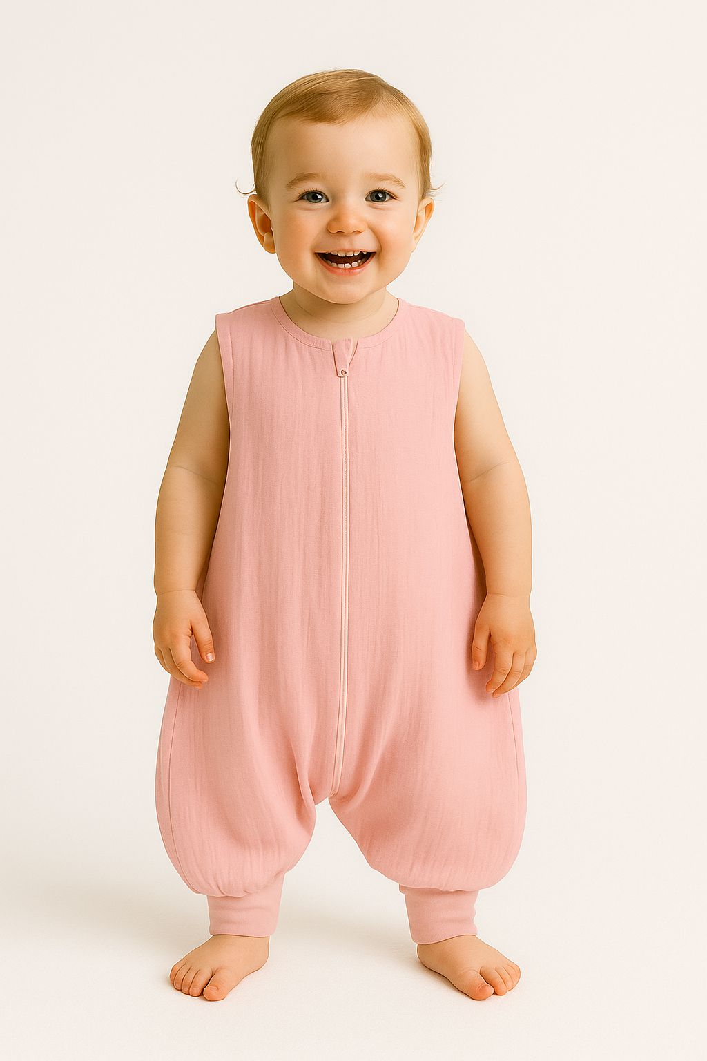 Muslin sovsäck med ben för småbarn – andningsbar och lätt för sommaren 2-4 år
