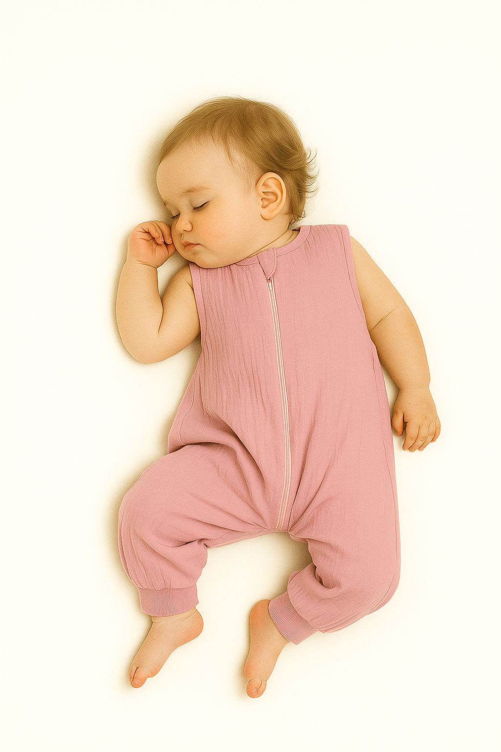 Muslin baby slaapzak met benen - zomer slaappak - ademend & zacht voor gevoelige huid