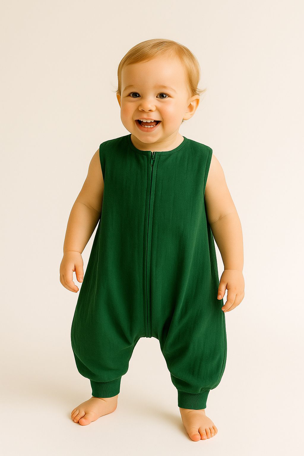 Muslin babysovsäck med ben – barnsovsäck – andningsbar bomull, lätt och bekväm