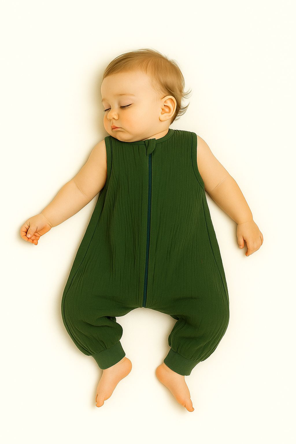 Muslin babysovsäck med ben - barnsovsäck - andningsbar och mjuk bomull - 9-24 månader