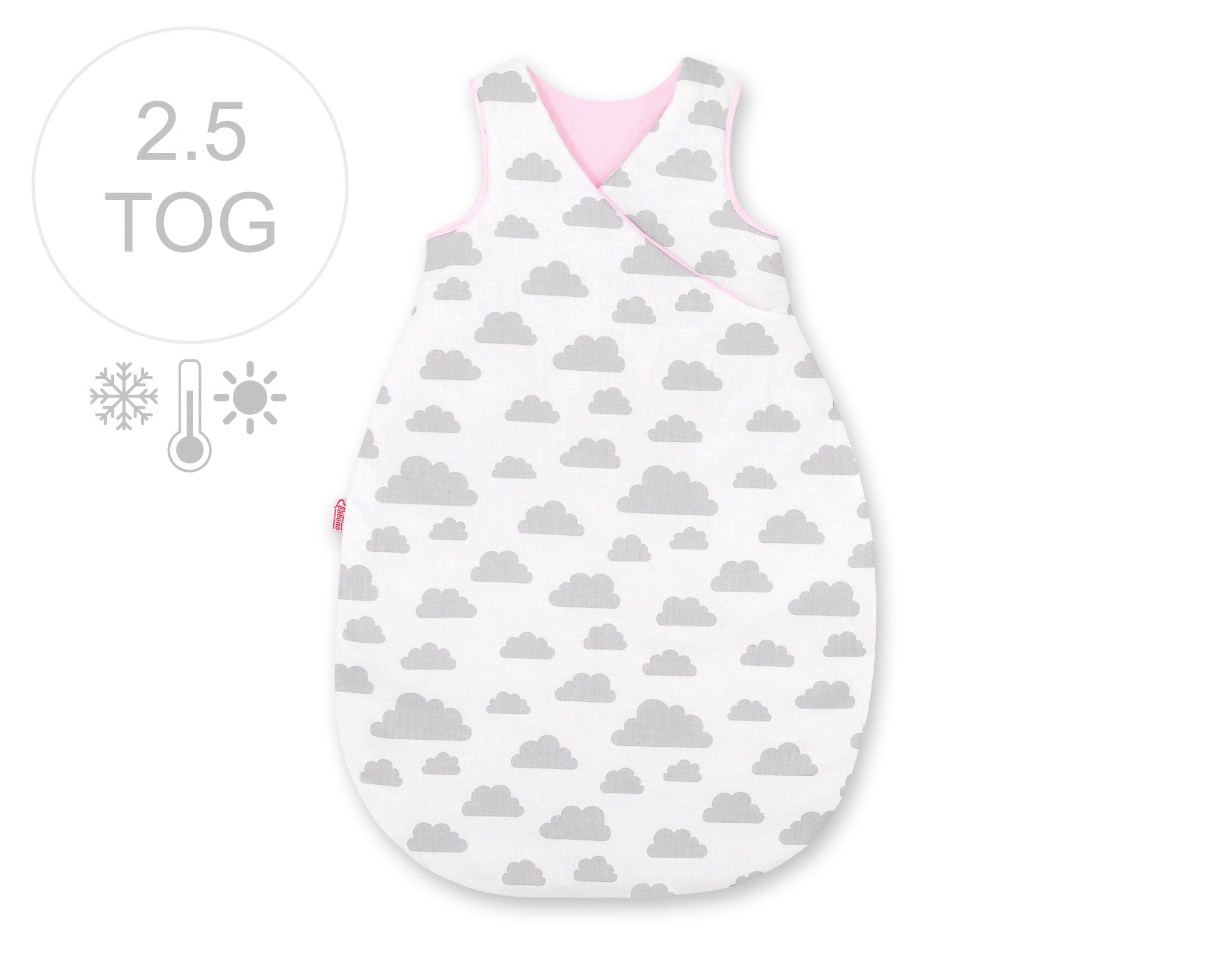 All-season baby slaapzak - babyslaapzak - ademend en comfortabel, veilig slapen, 75 cm grijs/roze