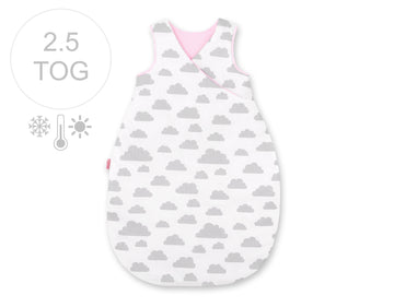 All-season baby slaapzak - babyslaapzak - ademend en comfortabel, veilig slapen, 75 cm grijs/roze