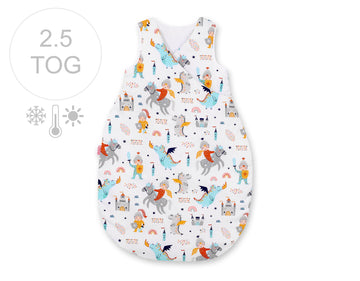 Universele slaapzak baby, all-season wikkeldeken, ademend & hypoallergeen, 75 cm, Ridders & Draken