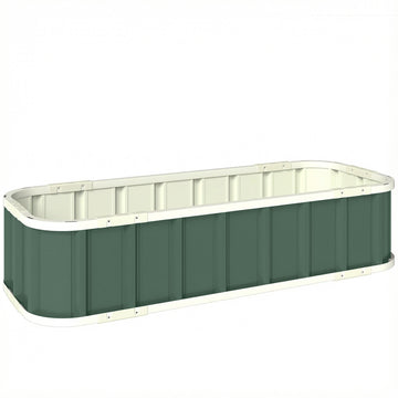 Stalen hoogbeet met kliksluitingen | Kleur: Groen | Afmetingen: 136x52x31 cm