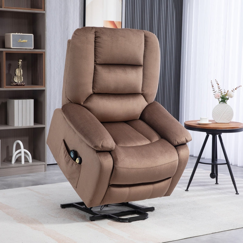 Elektrisk TV-fåtölj med massage och värme – Brun | Färg: Brun | Mått: 90x93x110 cm