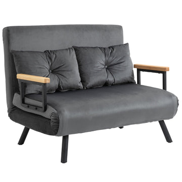 2-zits slaapbank | Kleur: Naturel, donkergrijs, zwart | Afmetingen: 102x73x81 cm
