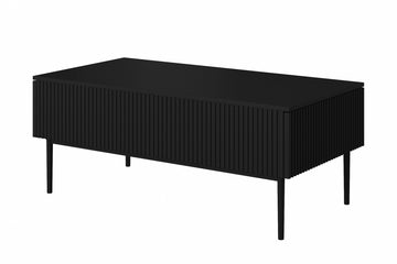 Nicole Salontafel 120 cm met 2 lades en metalen poten | Kleur: Matzwart | Maat: 120x48x60 cm