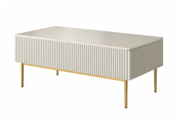 Nicole salontafel 120 cm met opberglades - Kasjmier en gouden poten | Kleur: Kasjmier